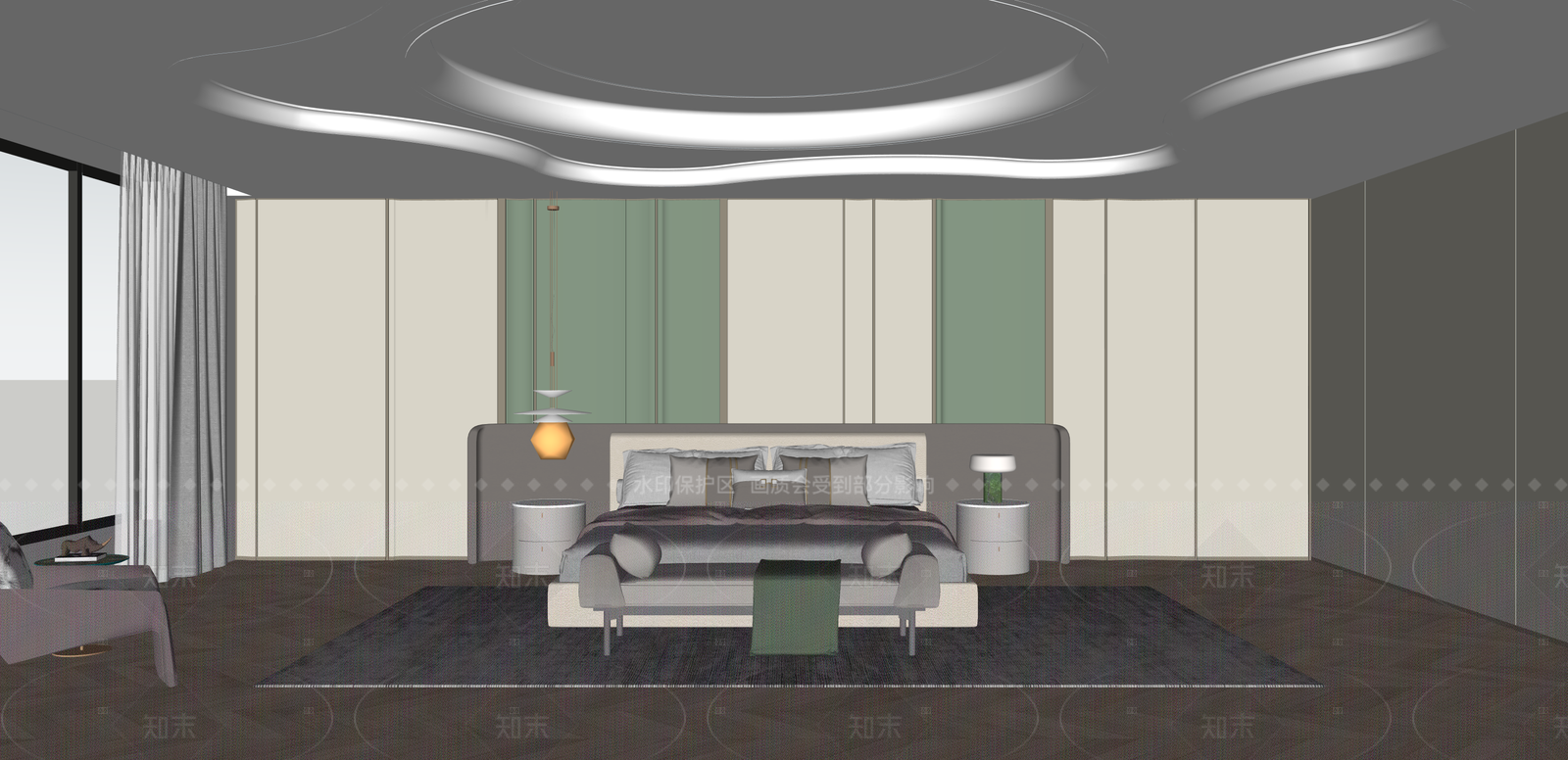 现代家居卧室SU模型下载【ID:1215956884】