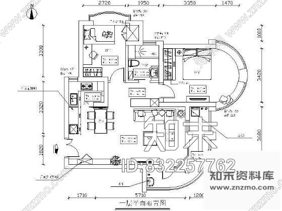 图块/节点某两居室装修平面图cad施工图下载【ID:832257762】