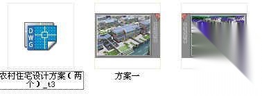 农村住宅建筑设计方案（两个含高清晰效果图）cad施工图下载【ID:165745140】