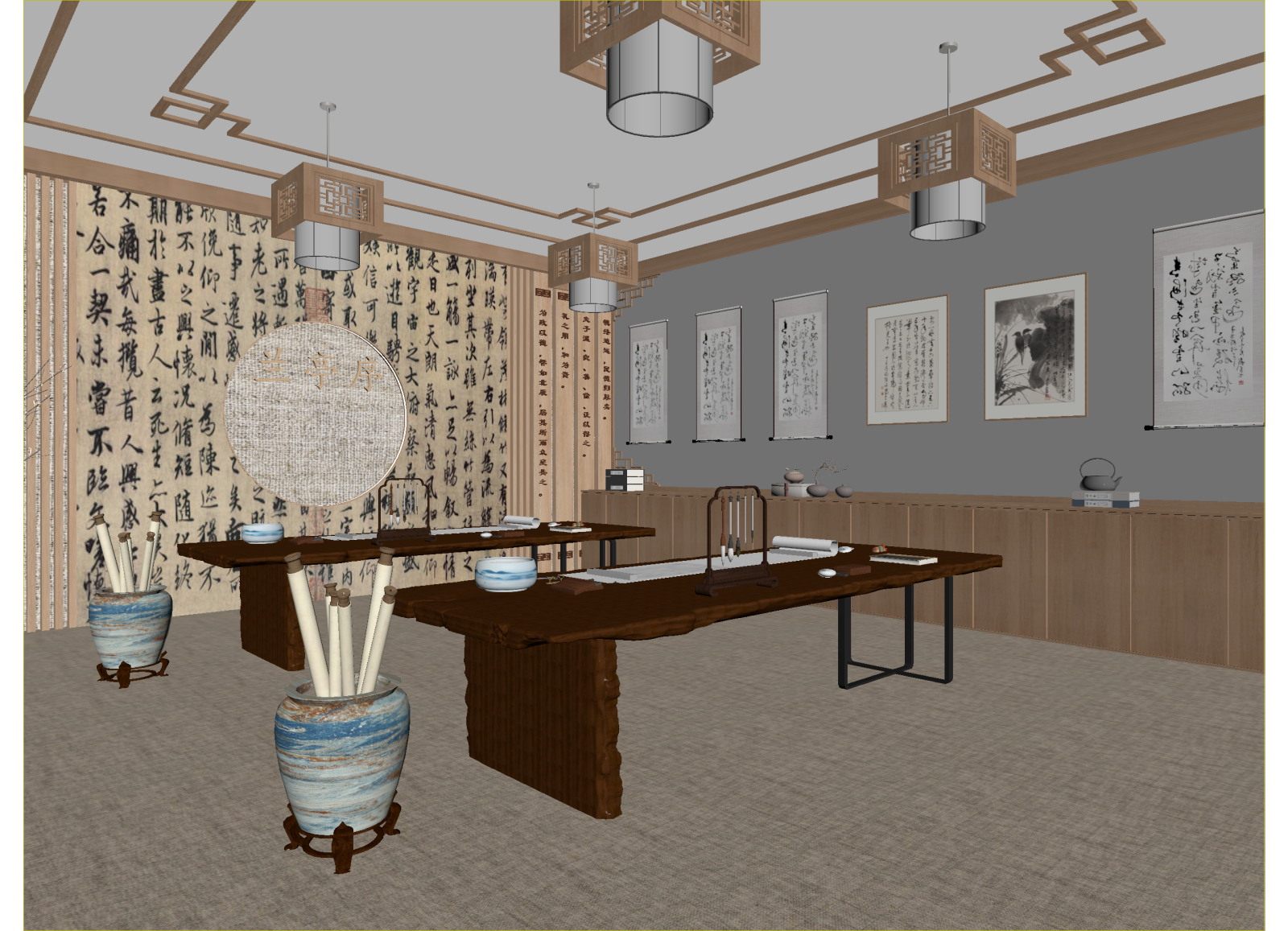 新中式茶馆3D模型下载【ID:1214407452】