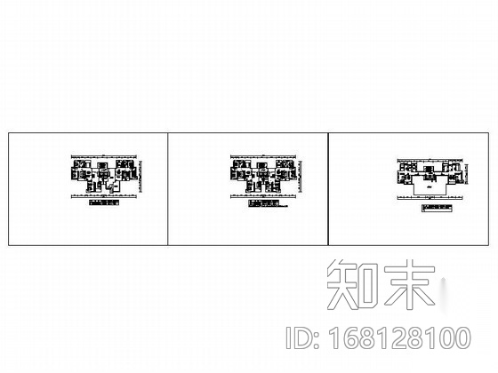 小高层住宅一梯四户型平面图（84、104平方米）施工图下载【ID:168128100】