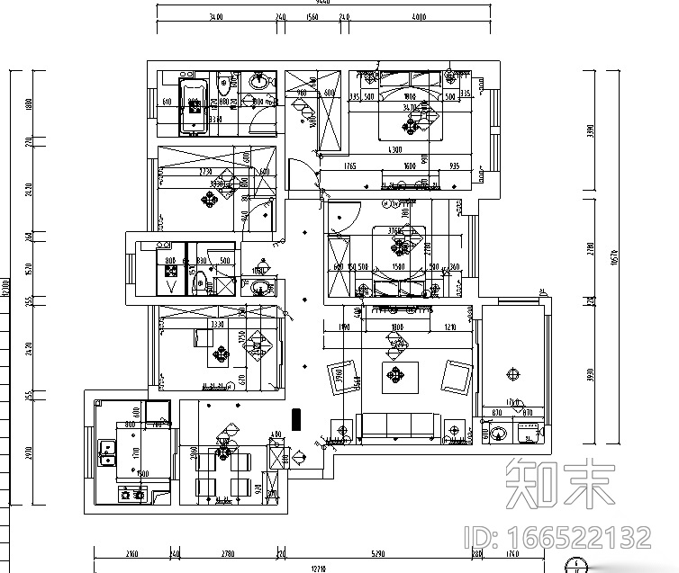 [江苏]美式风格别墅设计施工图（附效果图）cad施工图下载【ID:166522132】