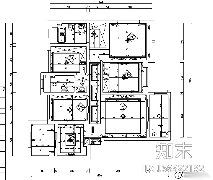 [江苏]美式风格别墅设计施工图（附效果图）cad施工图下载【ID:166522132】