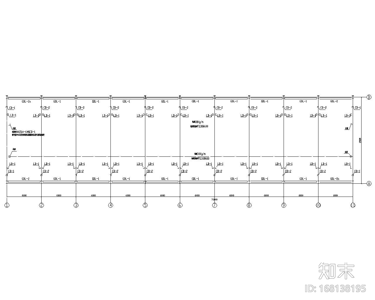修理车间15米单跨钢结构结构施工图（CAD）cad施工图下载【ID:168138195】
