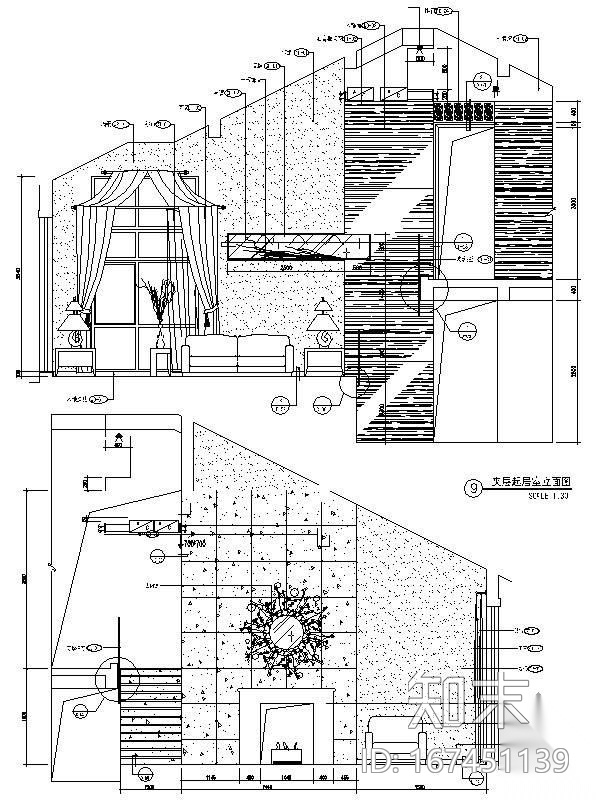 [浙江]山水别墅区样板房施工图cad施工图下载【ID:167451139】