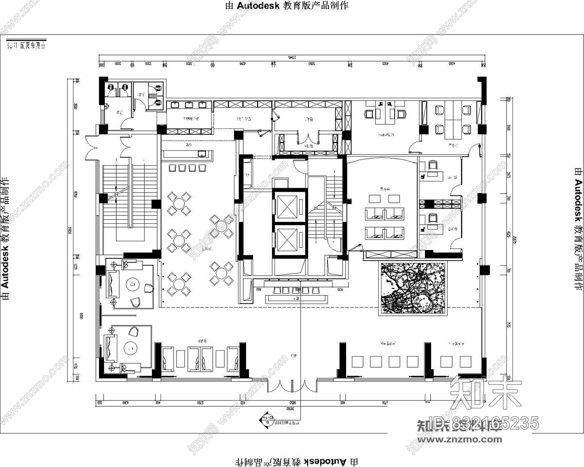 现代风格售楼处室内装修施工图效果图cad施工图下载【ID:832165235】