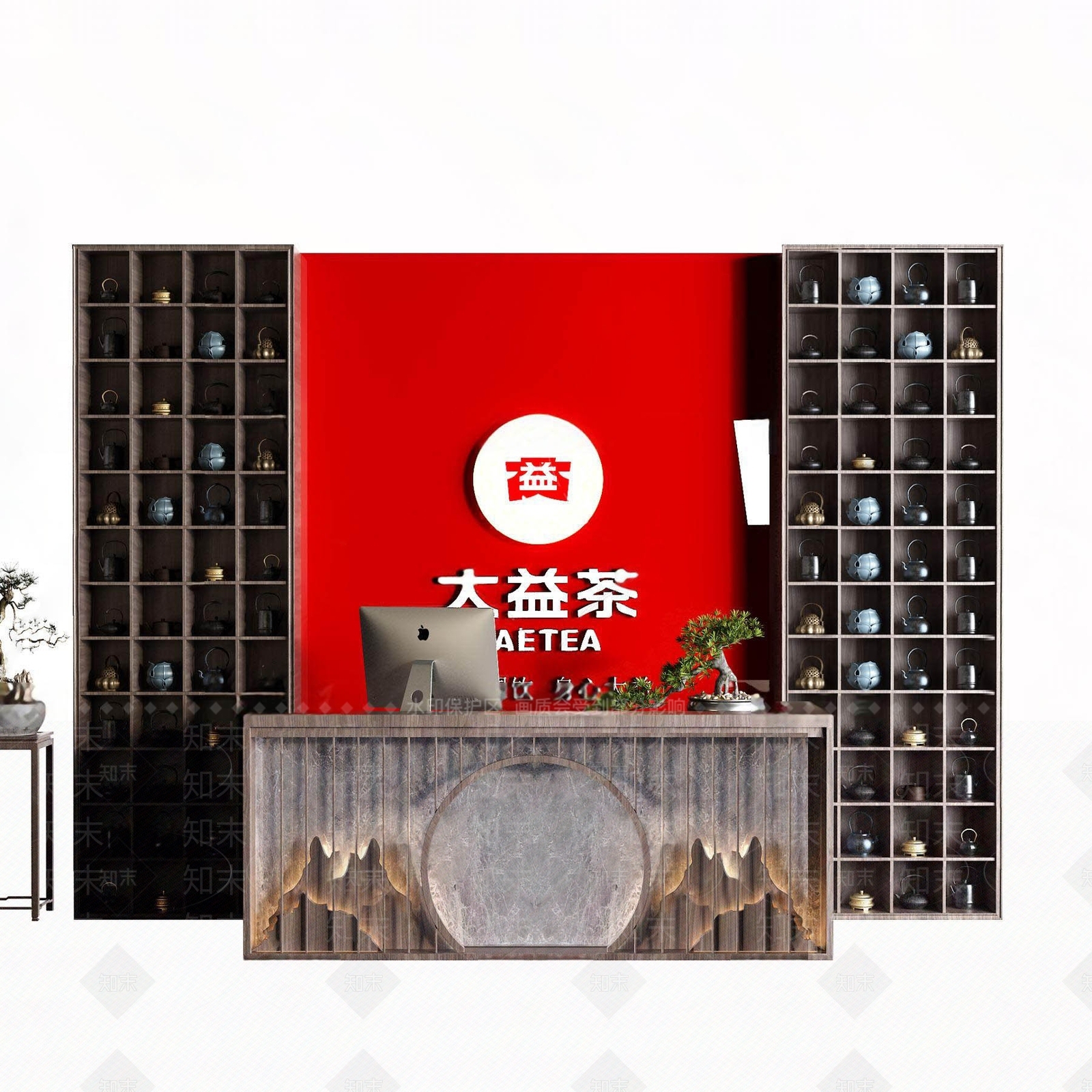 现代茶馆接待台3D模型下载【ID:1111512758】