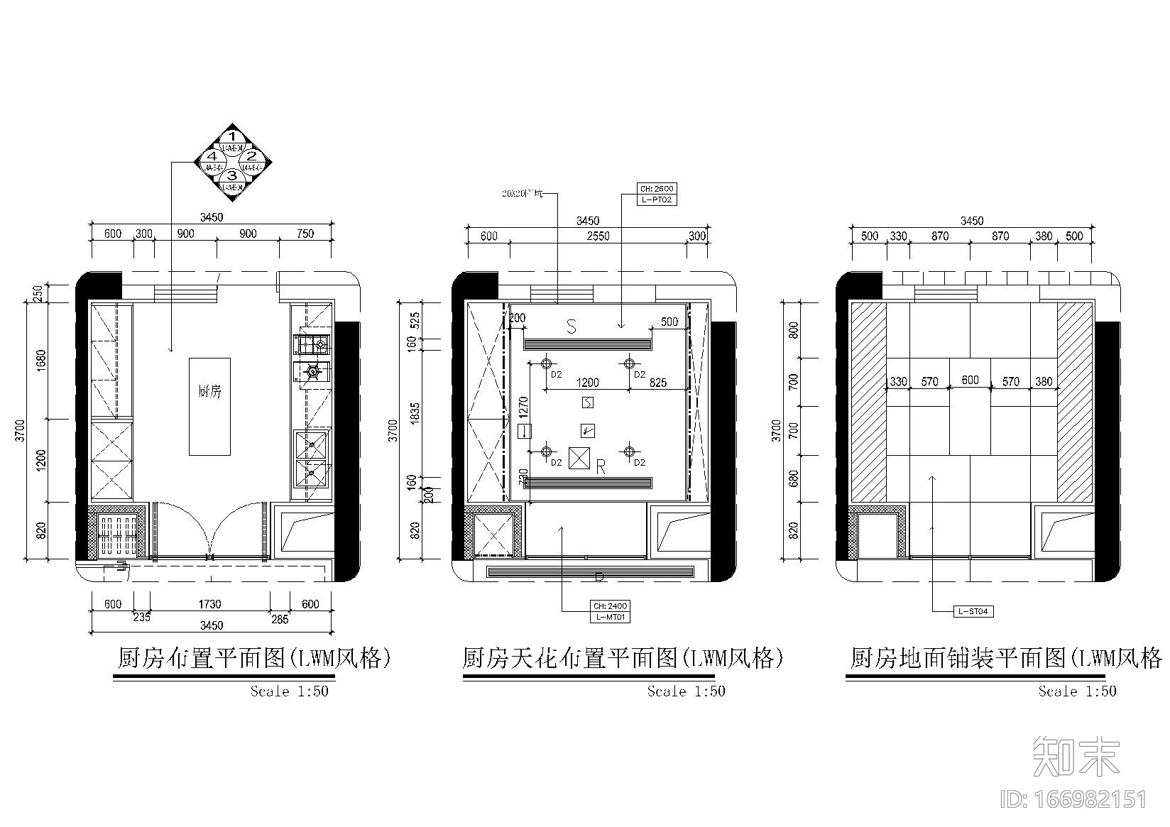 [广东]珠江新城乔鑫汇悦台4栋01样板间cad施工图下载【ID:166982151】