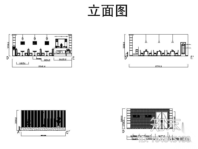 药膳堂快餐厅室内设计图cad施工图下载【ID:164845130】