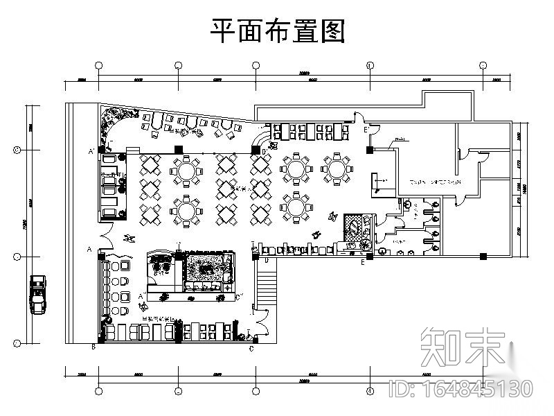 药膳堂快餐厅室内设计图cad施工图下载【ID:164845130】