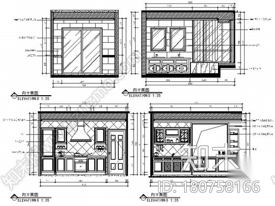 [四川]欧式风格国际四居室样板房室内装修设计施工图（含...cad施工图下载【ID:180758166】