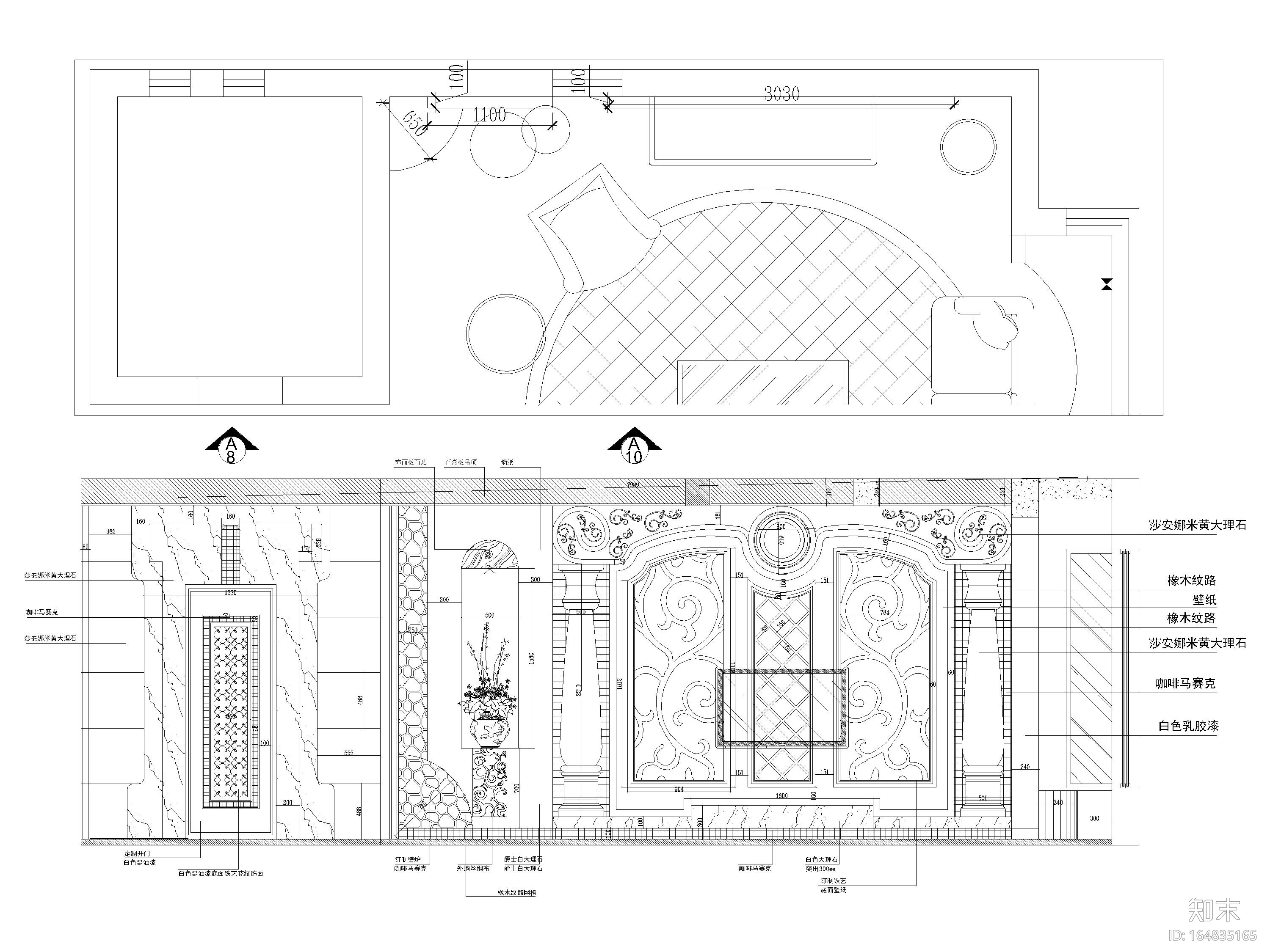 [湖南]333㎡古典欧式五居室三层别墅施工图cad施工图下载【ID:164835165】