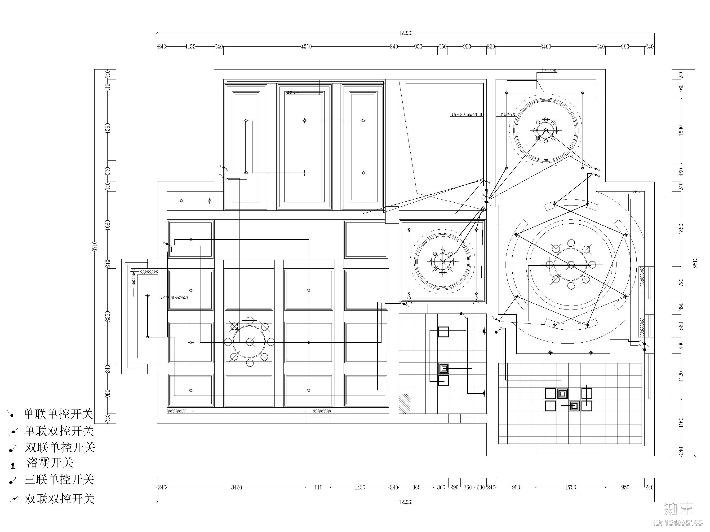 [湖南]333㎡古典欧式五居室三层别墅施工图cad施工图下载【ID:164835165】