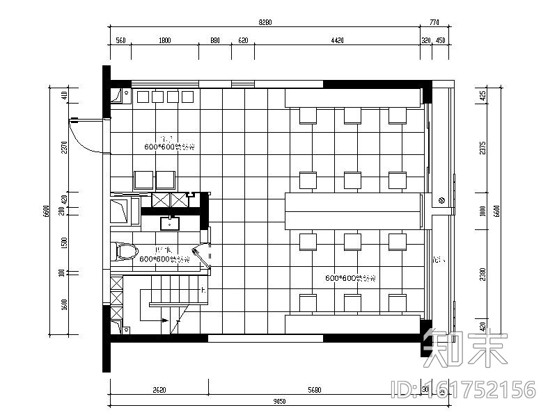 现代风格复式办公室设计CAD施工图（含效果图）cad施工图下载【ID:161752156】