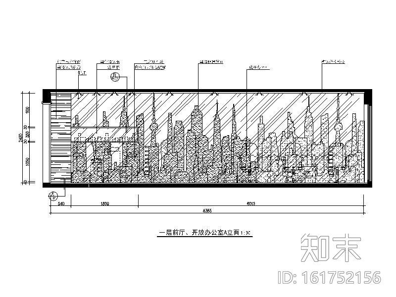 现代风格复式办公室设计CAD施工图（含效果图）cad施工图下载【ID:161752156】