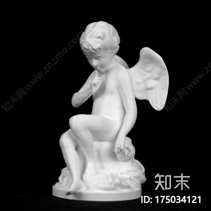 坐着的丘比特3d打印模型下载【ID:175034121】
