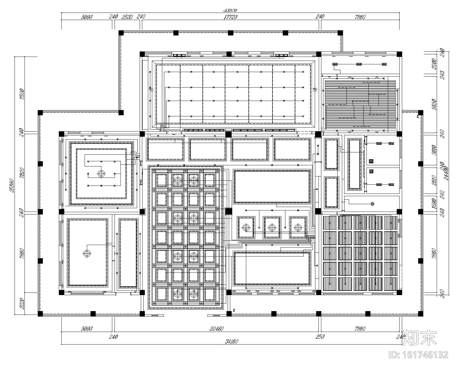 文腾集团总办公室装修设计施工图cad施工图下载【ID:161746132】