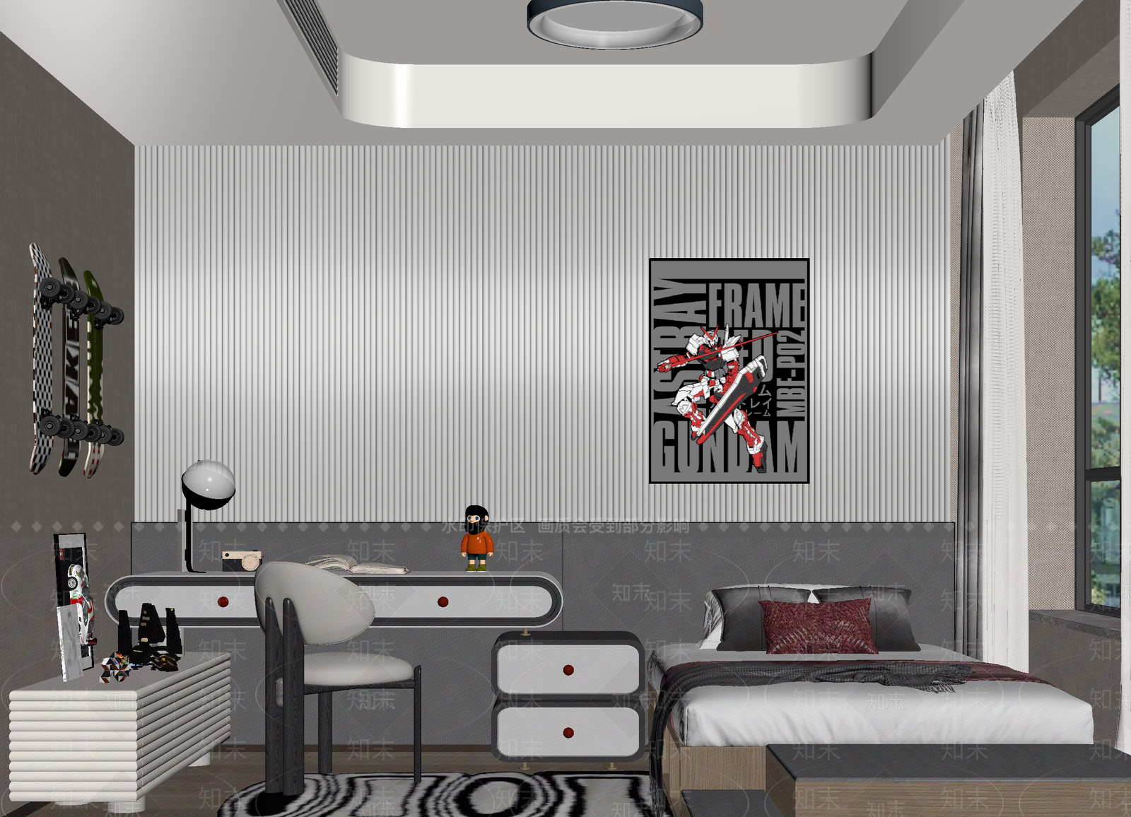 现代男孩房3D模型下载【ID:1215138276】