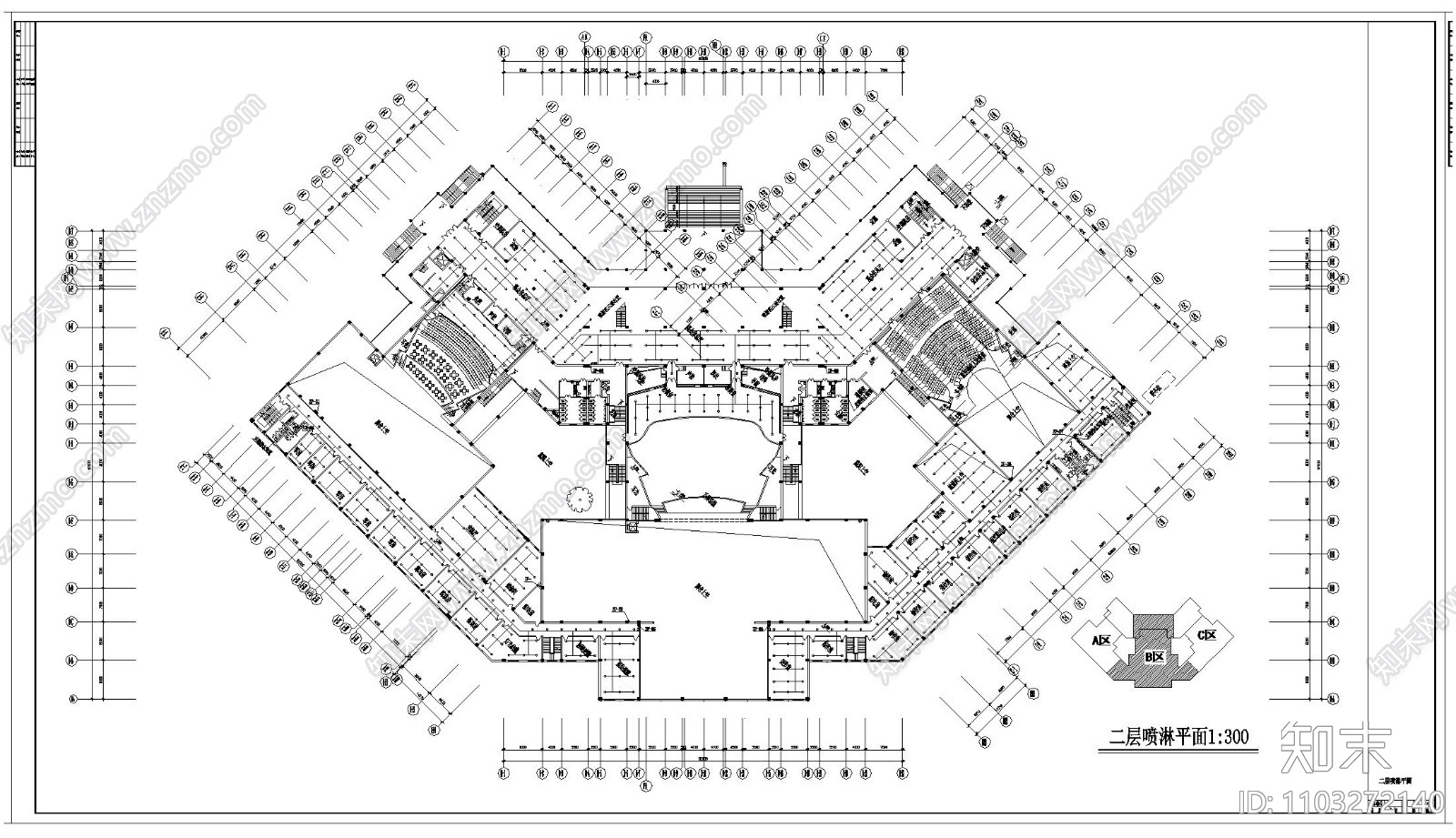 某剧院给排水消防工程CAD图纸cad施工图下载【ID:1103272140】