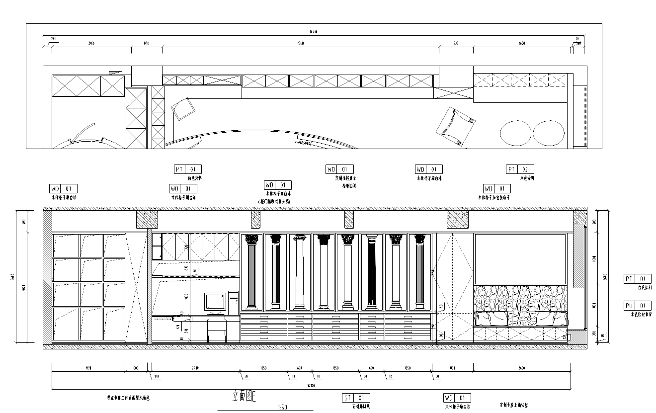 [广东]小巨蛋办公室装修施工图cad施工图下载【ID:161781159】