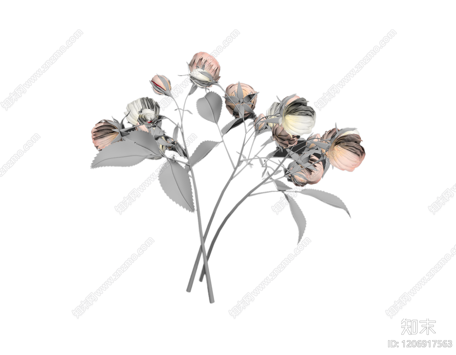 花瓶插花装饰3D模型下载【ID:1206917563】