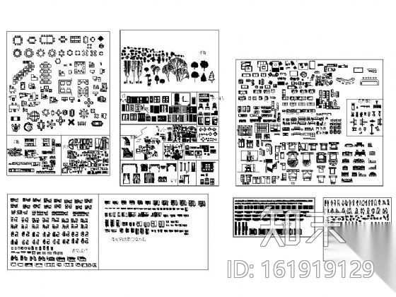 CAD各类型的图块集cad施工图下载【ID:161919129】