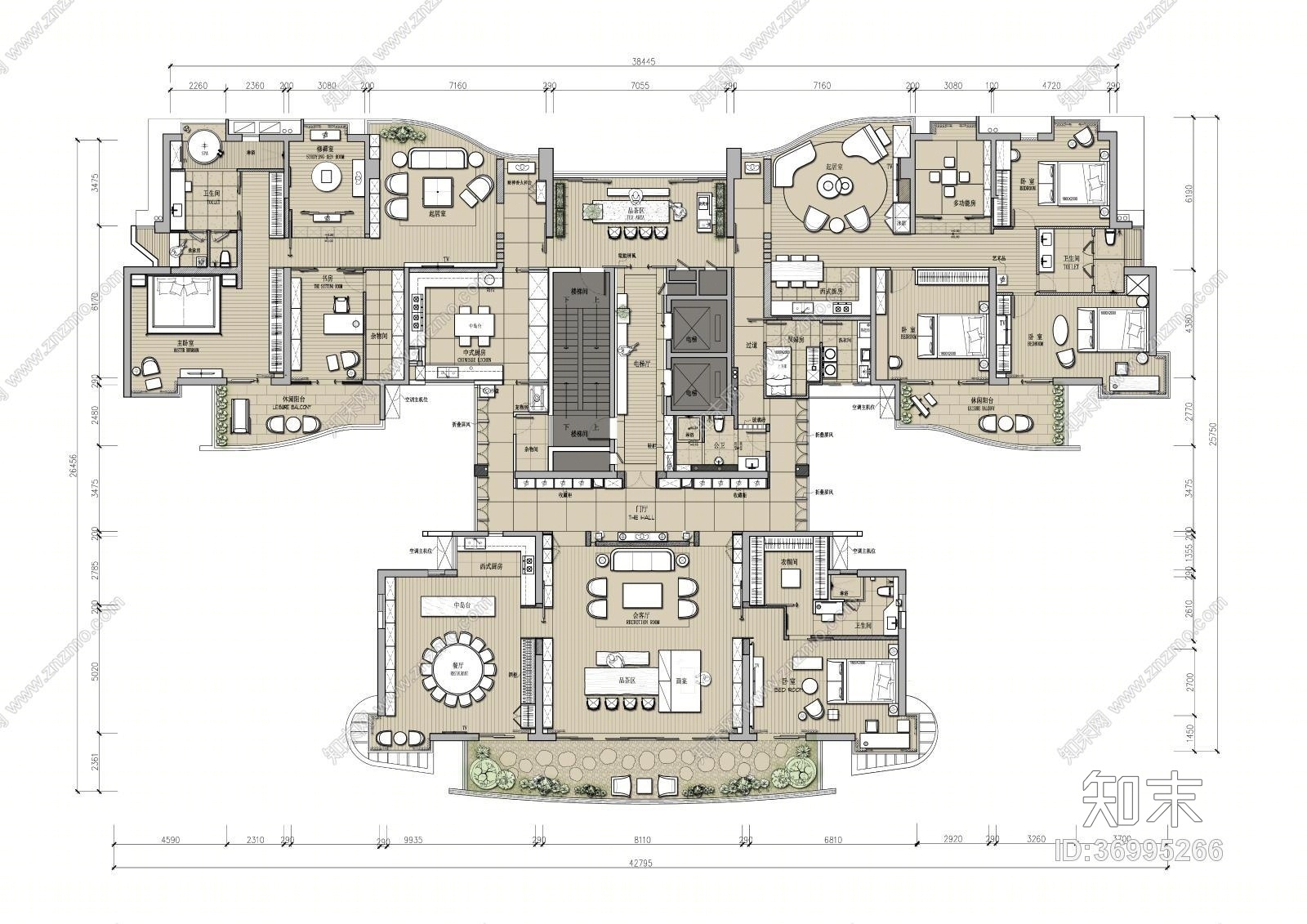 香港逸森建筑梧桐山陈先生私人豪宅效果图施工图下载【ID:36995266】