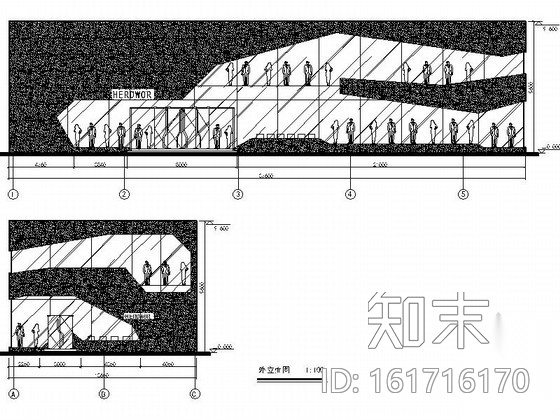 [上海]高端时尚名品牌专卖店室内装修图（含效果）cad施工图下载【ID:161716170】