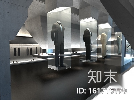 [上海]高端时尚名品牌专卖店室内装修图（含效果）cad施工图下载【ID:161716170】