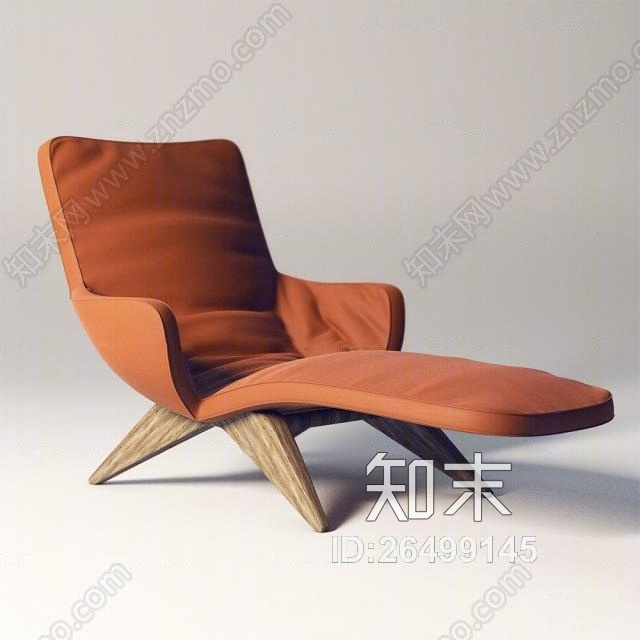 现代布艺休闲躺椅3D模型下载【ID:26499145】