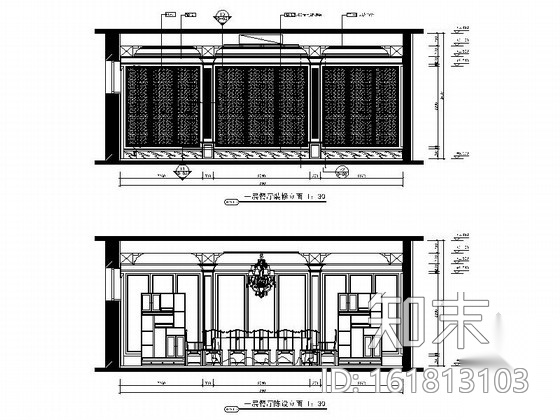 [北京]豪华欧式风格两层别墅室内装修施工图（含SU细部表...cad施工图下载【ID:161813103】