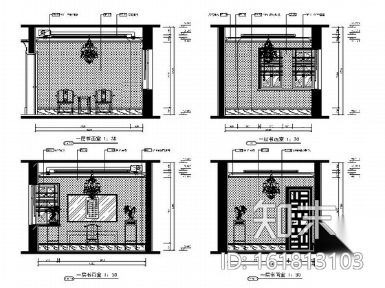 [北京]豪华欧式风格两层别墅室内装修施工图（含SU细部表...cad施工图下载【ID:161813103】