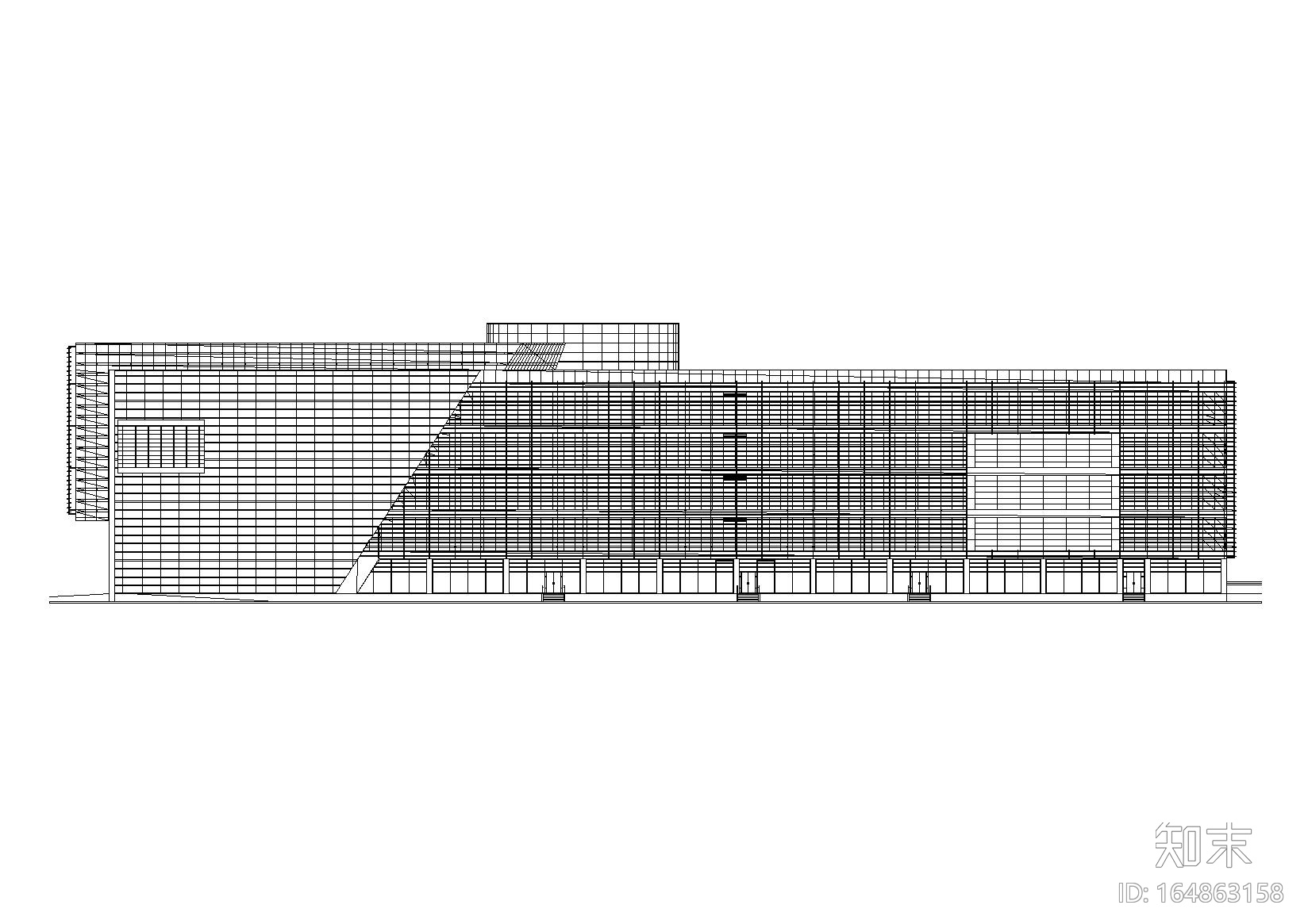 [广东]东莞市图书馆建筑施工图（含效果图）cad施工图下载【ID:164863158】