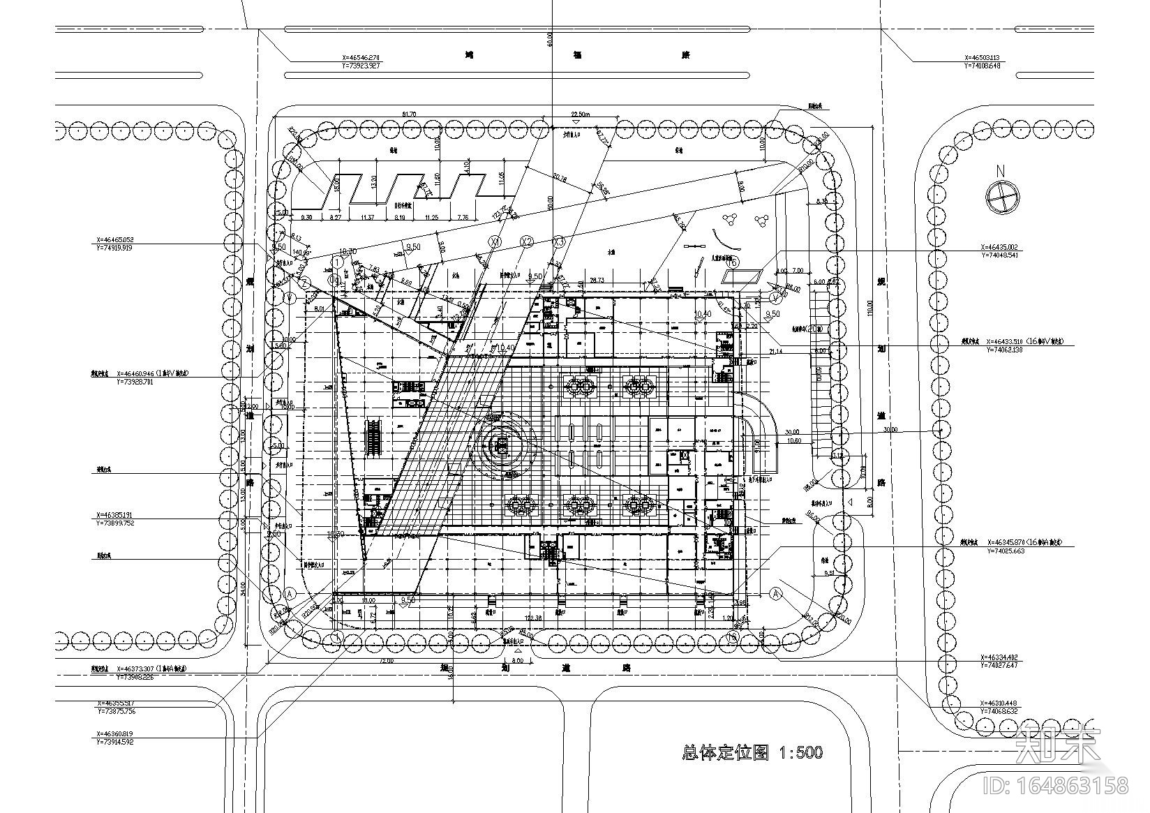 [广东]东莞市图书馆建筑施工图（含效果图）cad施工图下载【ID:164863158】