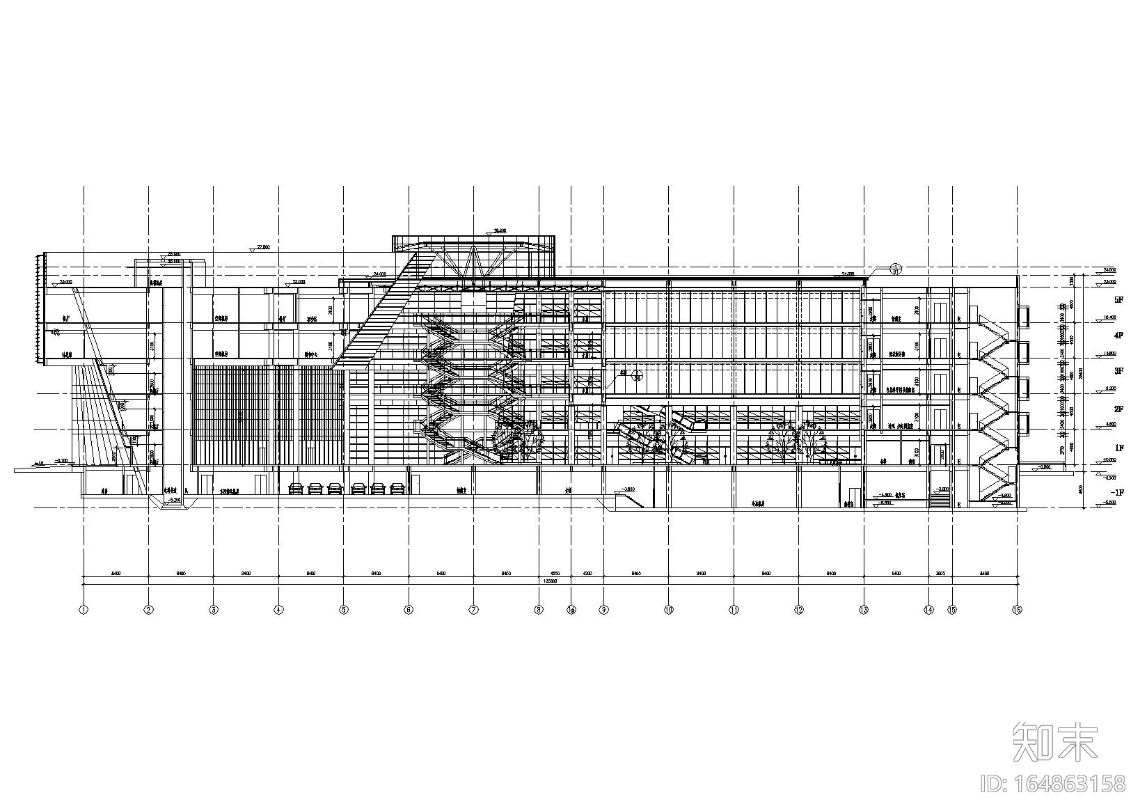 [广东]东莞市图书馆建筑施工图（含效果图）cad施工图下载【ID:164863158】