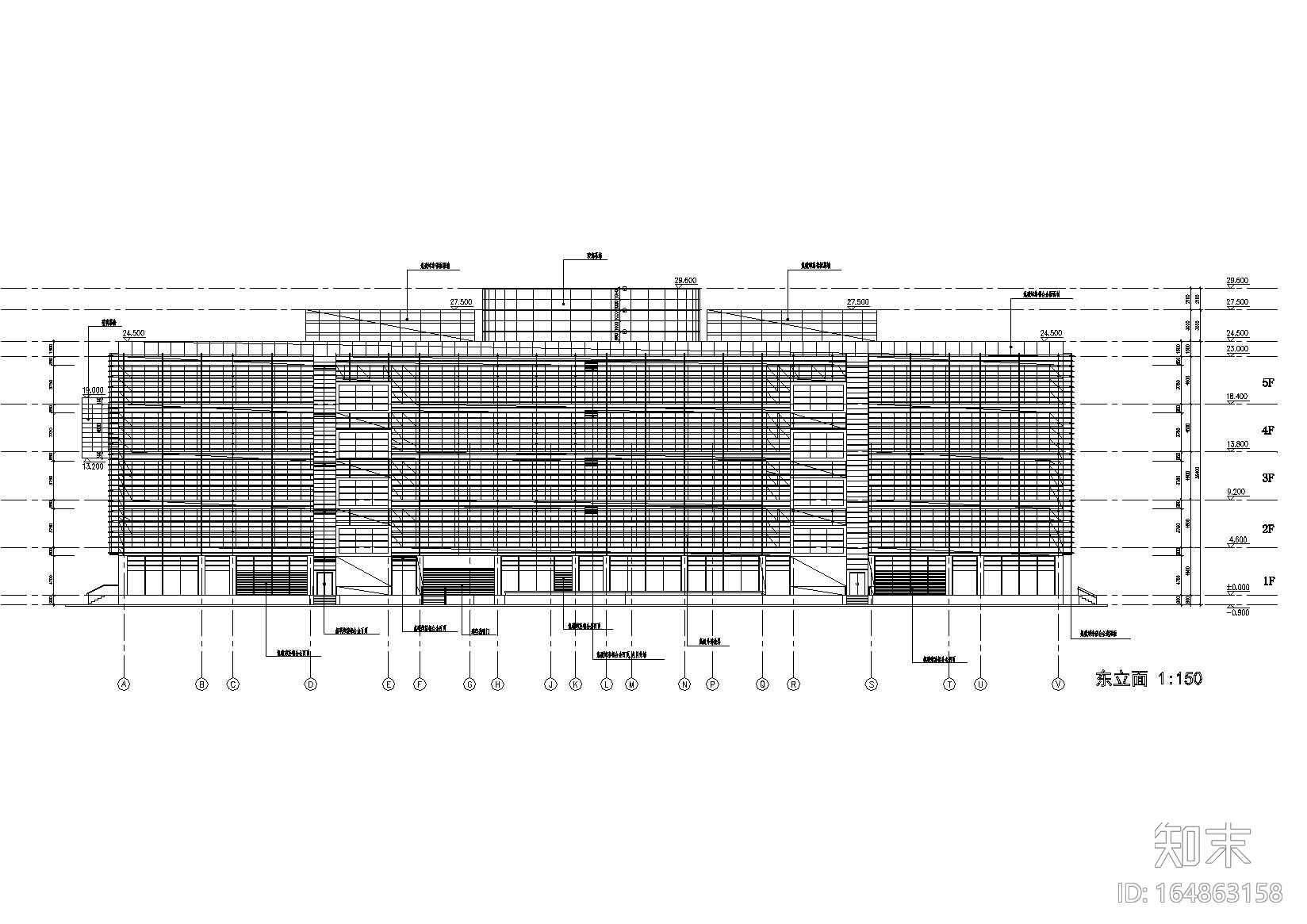 [广东]东莞市图书馆建筑施工图（含效果图）cad施工图下载【ID:164863158】