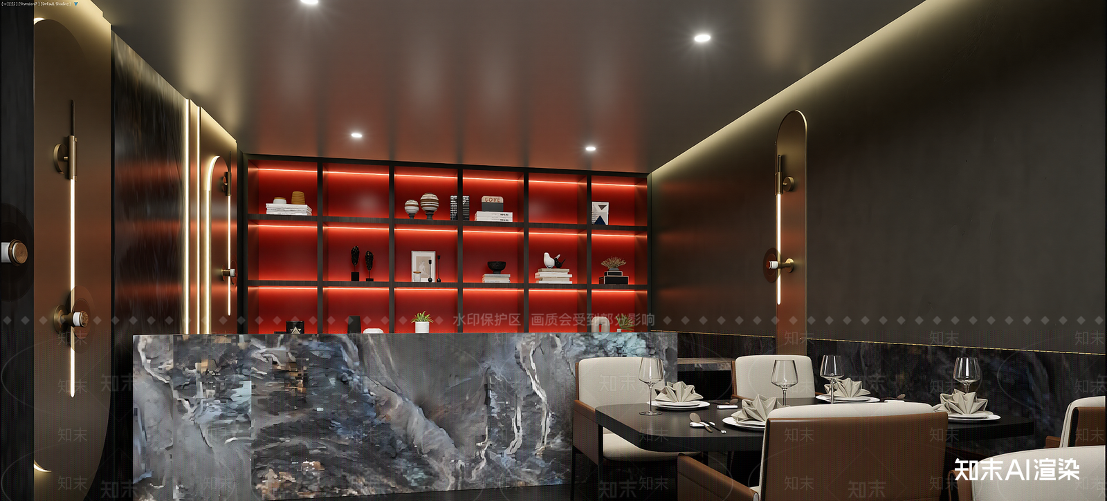 新中式酒店餐厅3D模型下载【ID:1221472043】