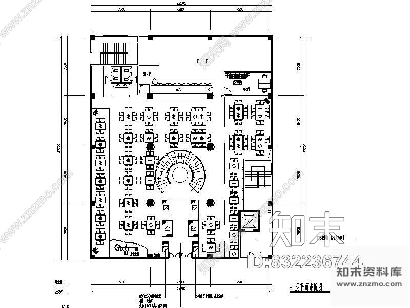 图块/节点某火锅店平面图cad施工图下载【ID:832236744】