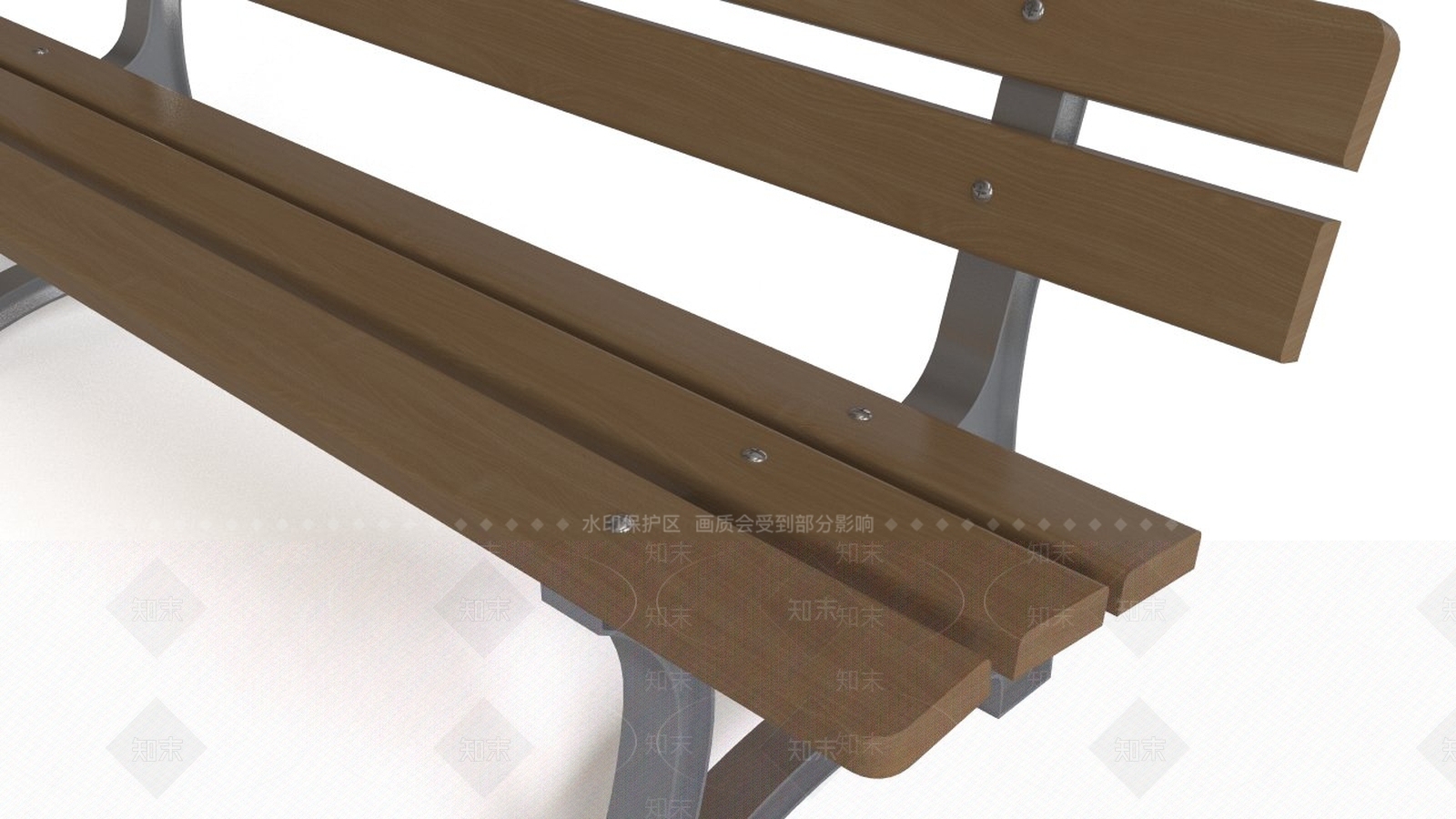 旧公园式长椅3D模型下载【ID:1162577489】