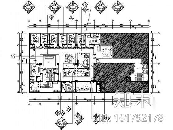 [保定]现代化集团型企业高档商务会所KTV室内装修施工图cad施工图下载【ID:161792178】