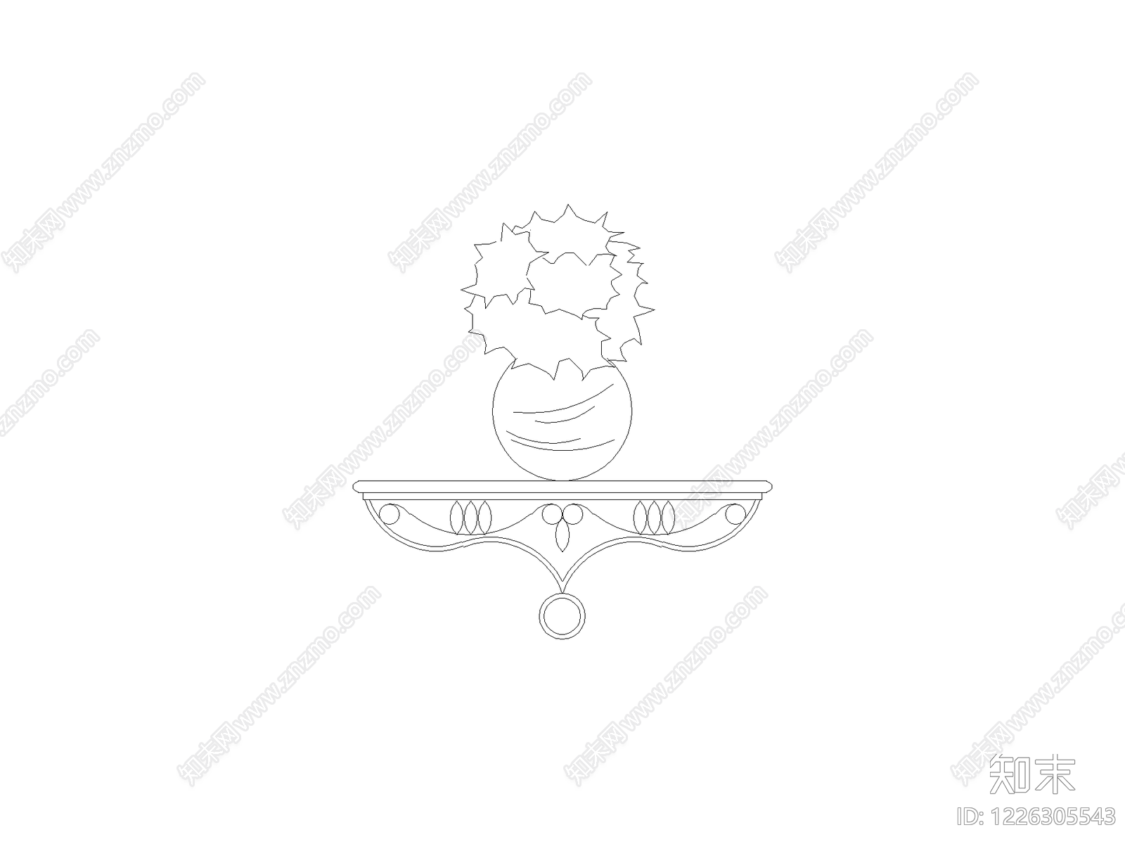 摆件cad施工图下载【ID:1226305543】