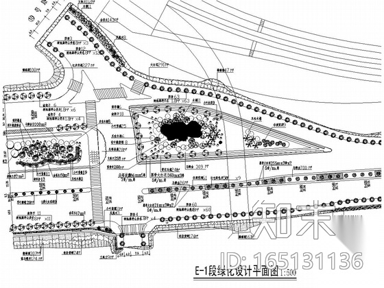 [深圳]景观大道全套园林绿化施工图（附苗木汇总表）施工图下载【ID:165131136】