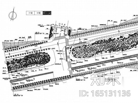 [深圳]景观大道全套园林绿化施工图（附苗木汇总表）施工图下载【ID:165131136】