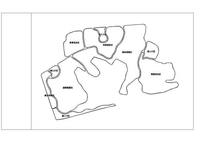 縣城某公園功能分區cad圖紙施工圖下載
