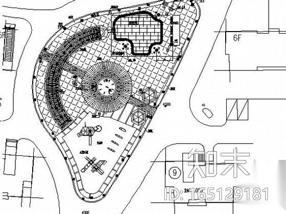 某居住区中心广场景观设计施工图cad施工图下载【ID:165129181】