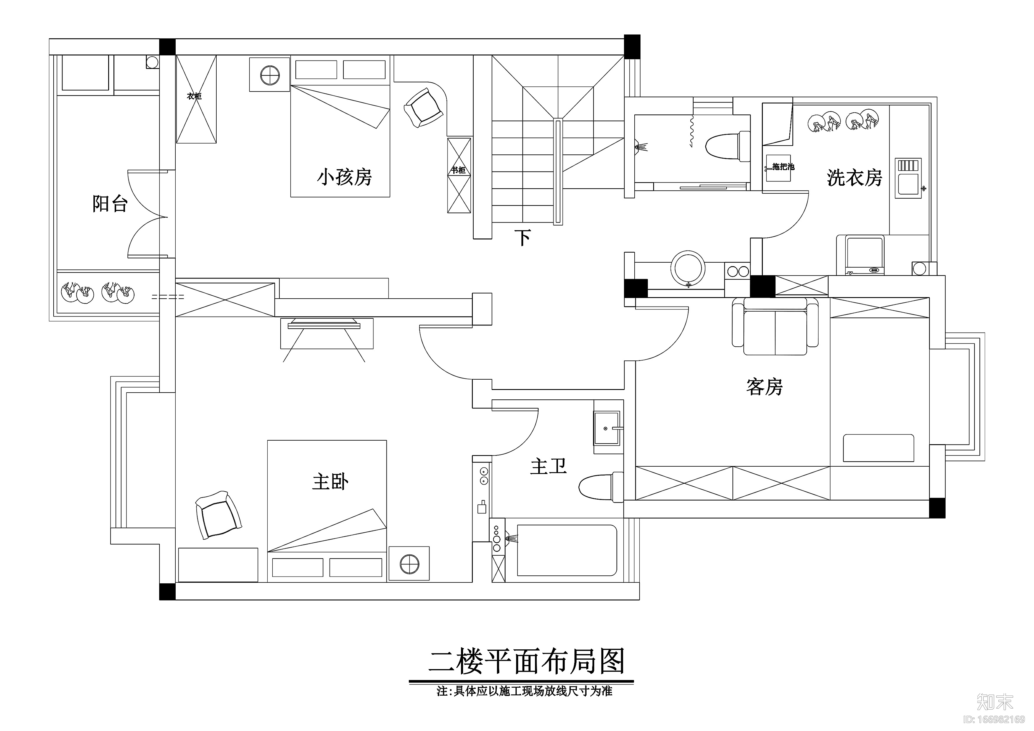 田园风格三居室样板房装修施工图+效果图cad施工图下载【ID:166982169】