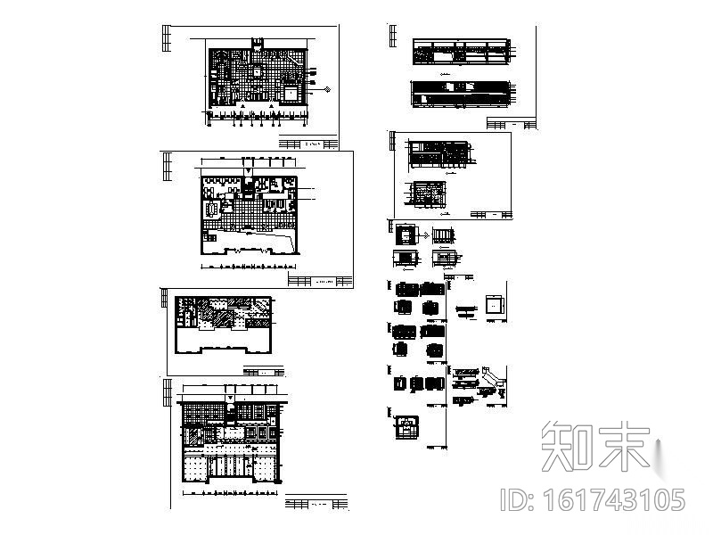 现代风格售楼处装修图cad施工图下载【ID:161743105】