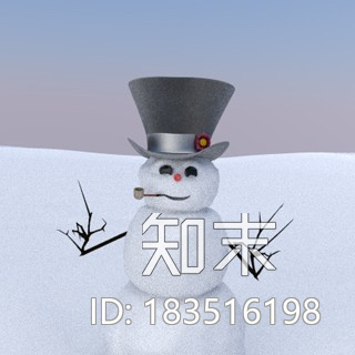 戴帽子的雪人CG模型下载【ID:183516198】