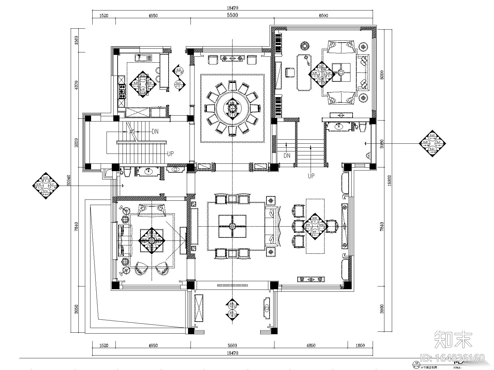 苏州中航樾玺63号古典中式别墅样板间施工图施工图下载【ID:164836160】