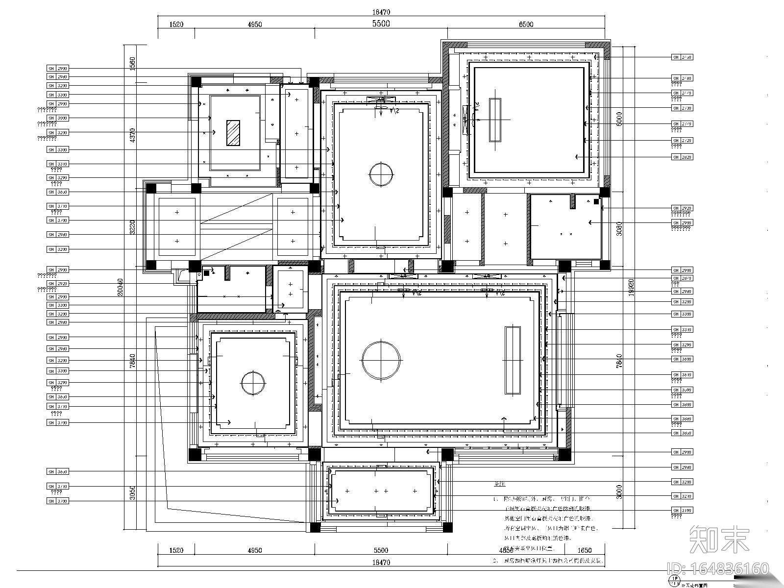 苏州中航樾玺63号古典中式别墅样板间施工图施工图下载【ID:164836160】